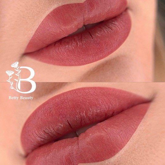 Lip blush by Betty Beauty PMU, healed and fresh results