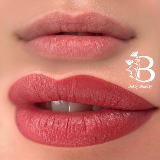 Lip blush by Betty Beauty PMU, healed and fresh results