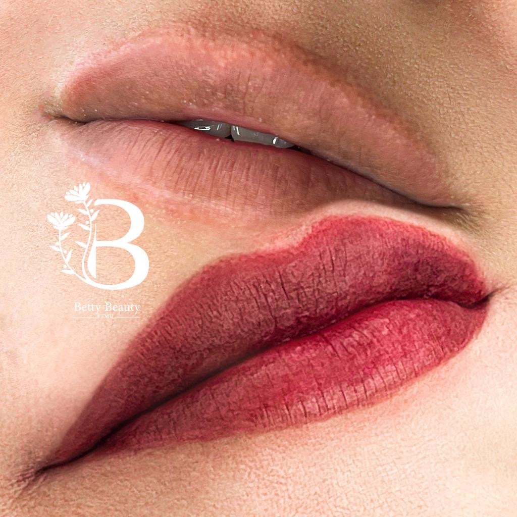 Lip blush by Betty Beauty PMU, healed and fresh results