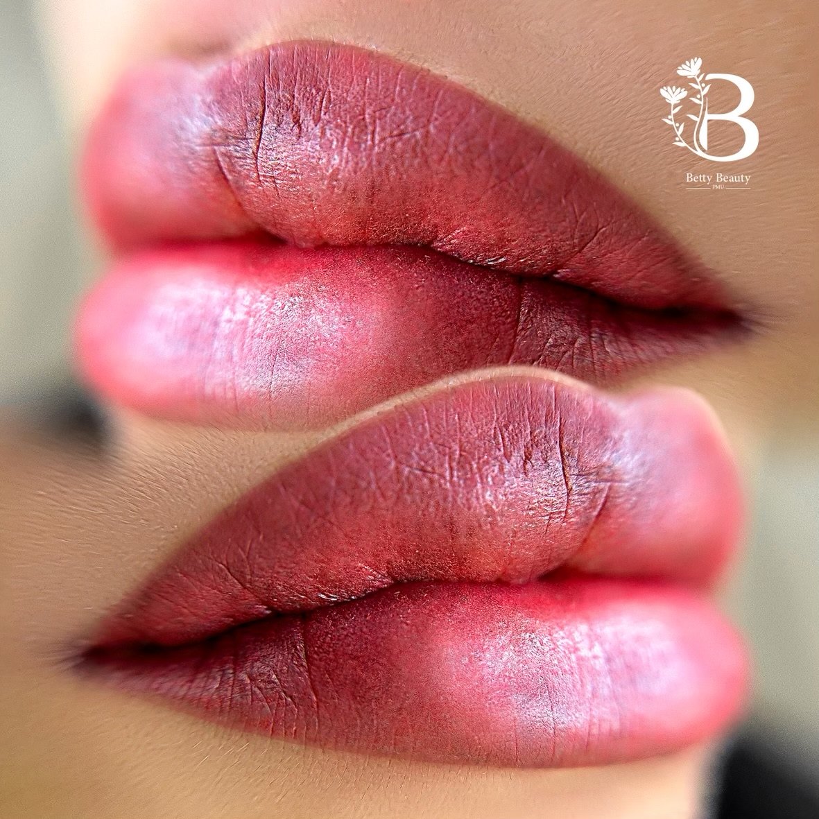 Lip blush by Betty Beauty PMU, healed and fresh results