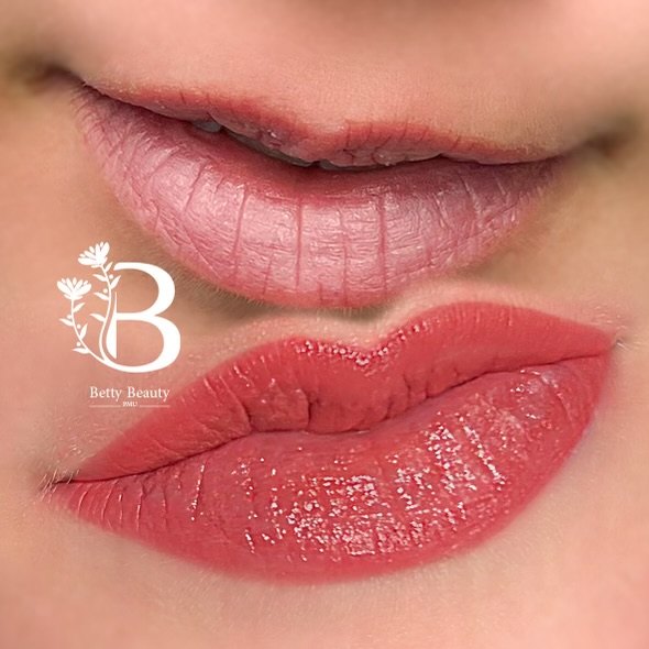 Lip blush by Betty Beauty PMU, healed and fresh results
